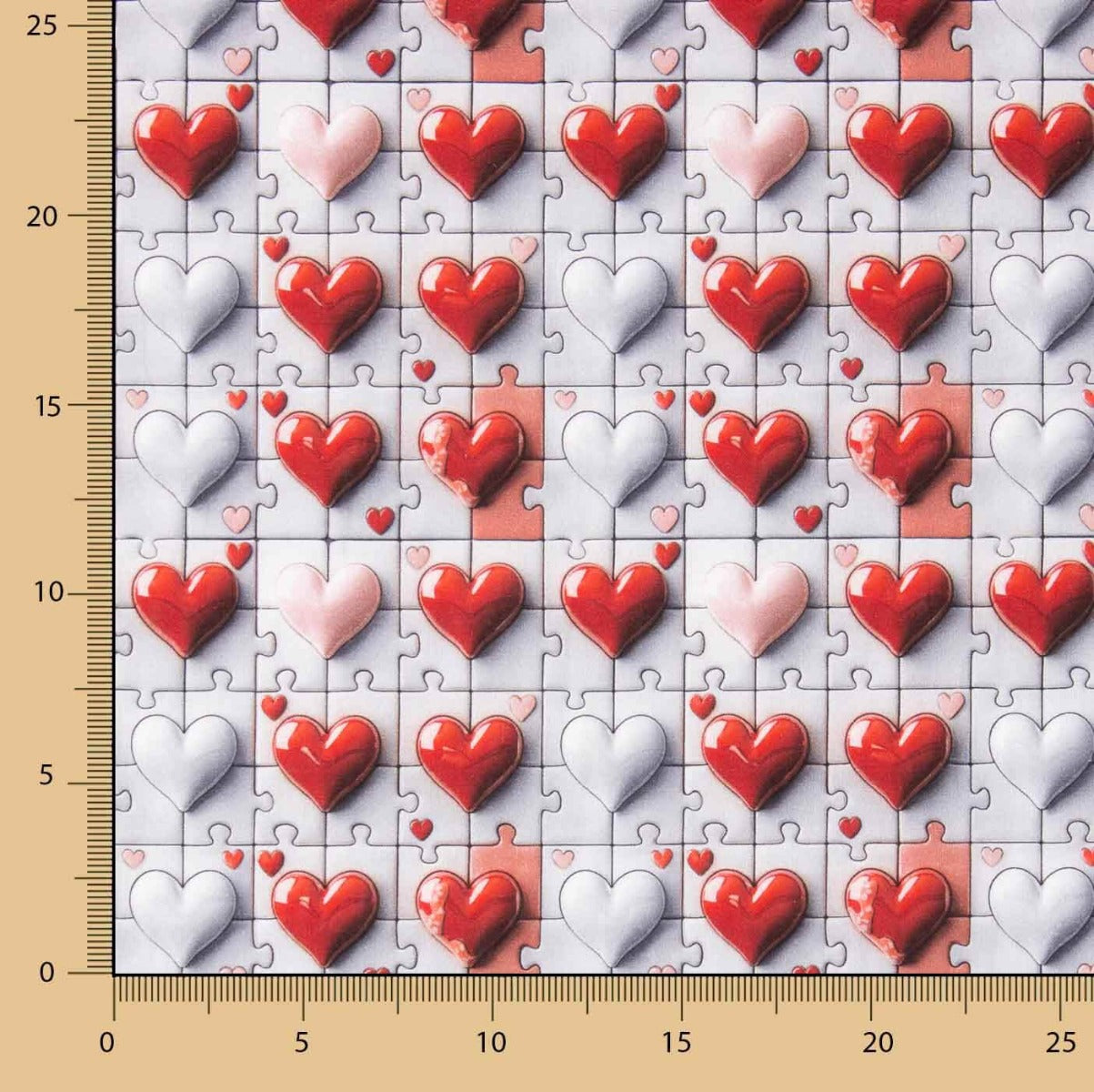 Popeline de coton Hearts Puzzle - Ribes y Casals