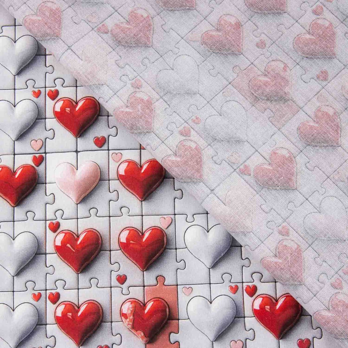 Popeline de coton Hearts Puzzle - Ribes y Casals