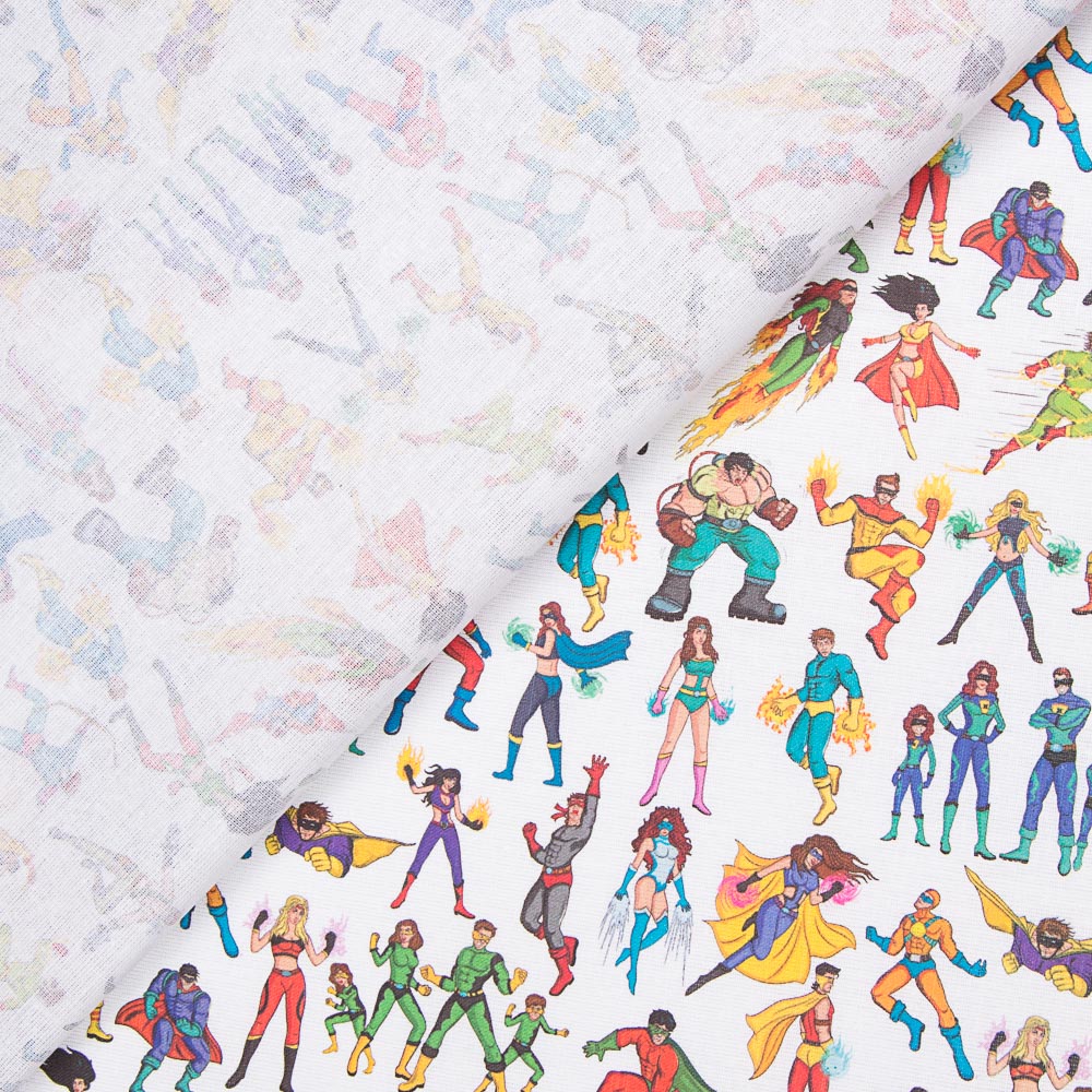 Popeline Coton DC Superheroes - Ribes y Casals