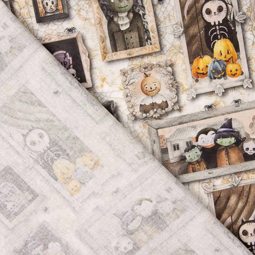 Popeline de coton imprimée à carreaux Halloween - Ribes y Casals