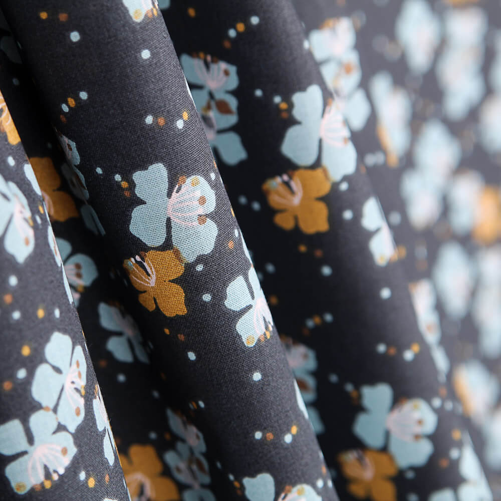 Popeline Coton Fleur Canard - Ribes y Casals