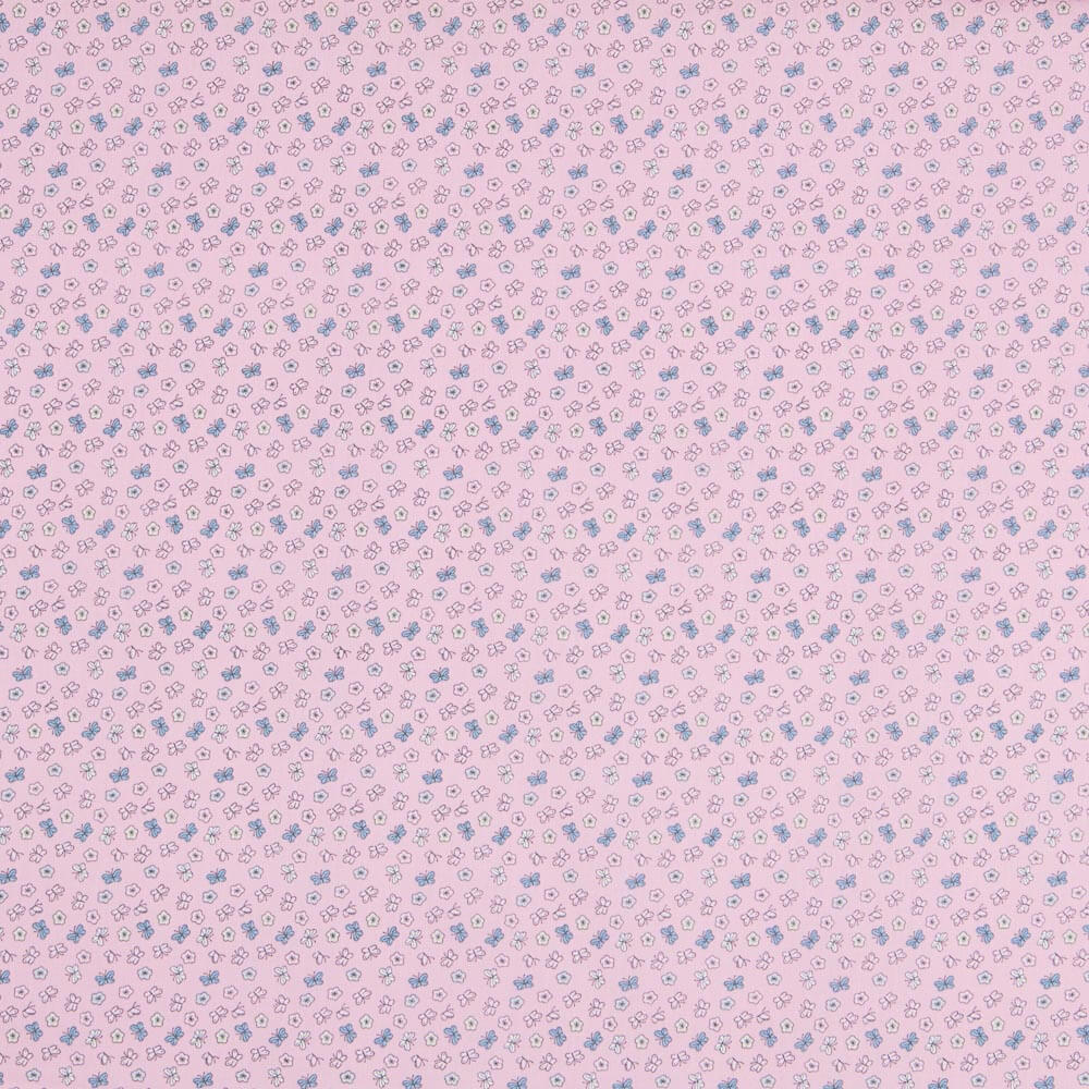 Popeline Coton A Fleurs Roses - Ribes y Casals