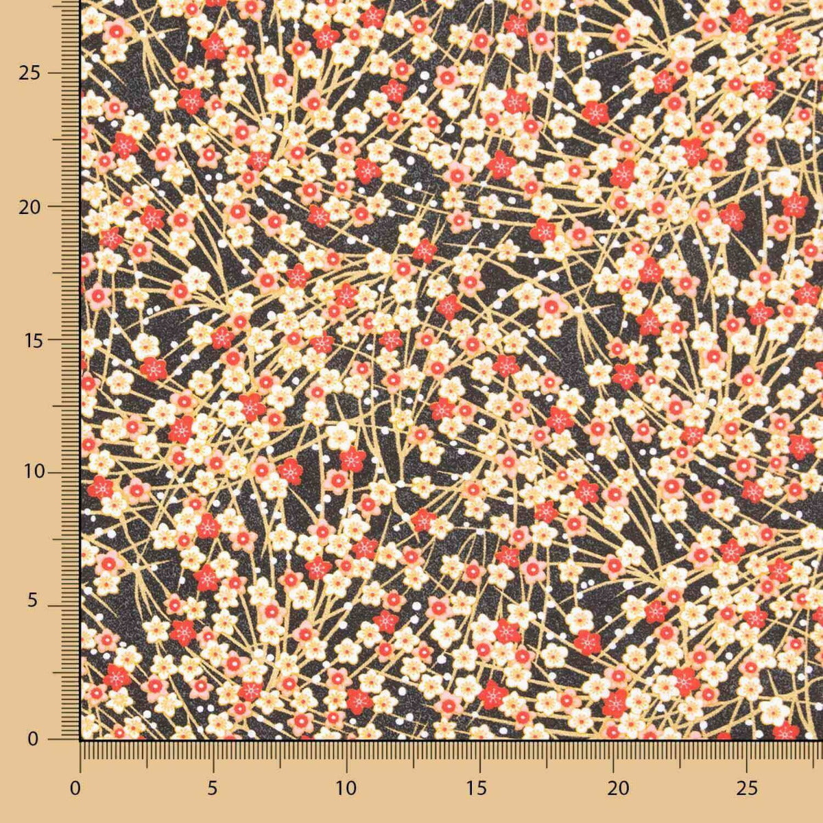 Popeline Coton Oeko-Tex® Fleurs Shang Rouge - Ribes y Casals