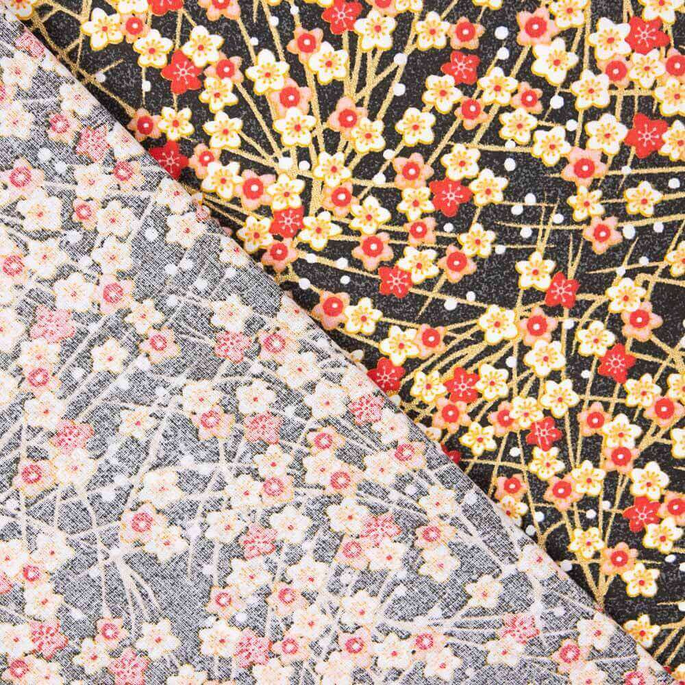 Popeline Coton Oeko-Tex® Fleurs Shang Rouge - Ribes y Casals