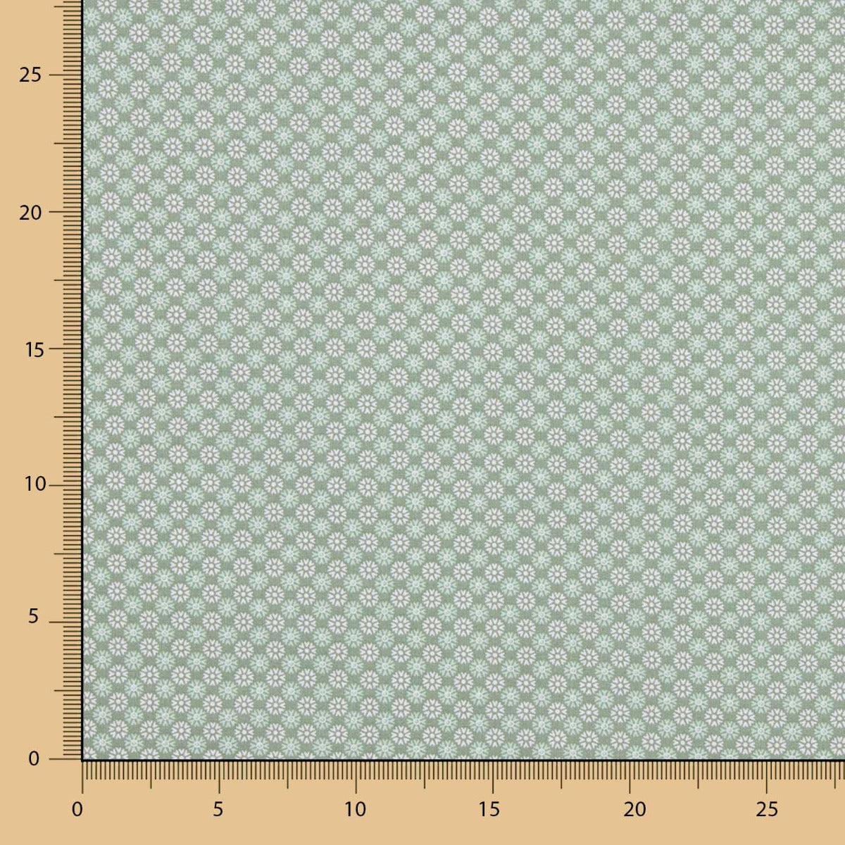 Popeline De Coton Fleurs Vert Menthe - Ribes y Casals