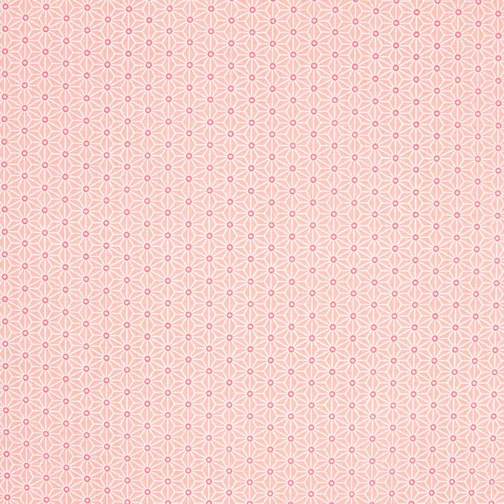 Popeline Coton Géométrique Corail Oeko-Tex® - Ribes y Casals