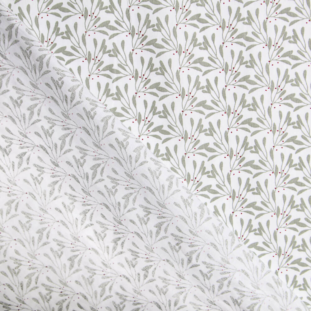 Popeline Coton Taupe Herbes - Ribes y Casals