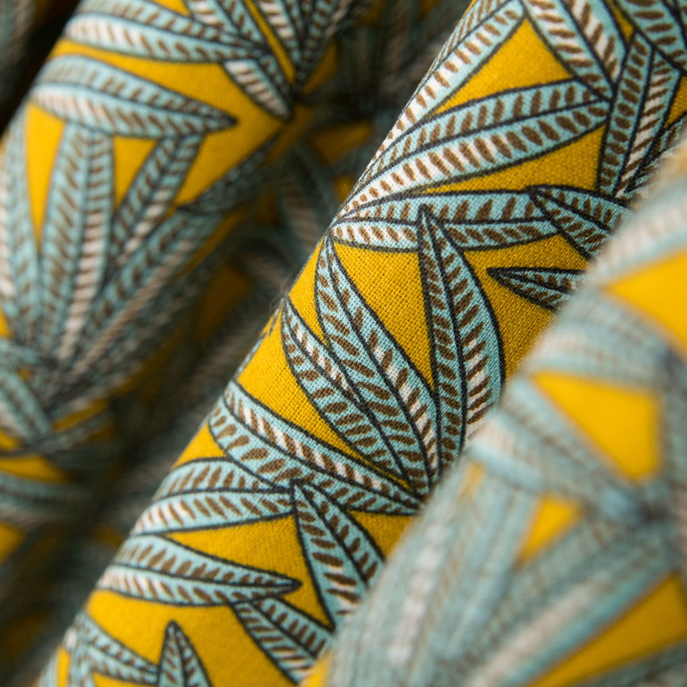 Popeline Coton Jaune Cannabis - Ribes y Casals