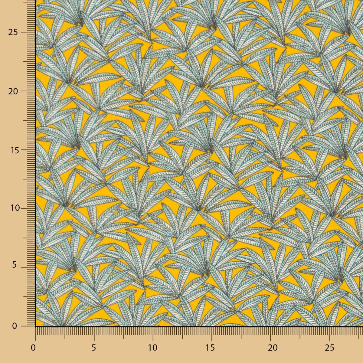 Popeline Coton Jaune Cannabis - Ribes y Casals