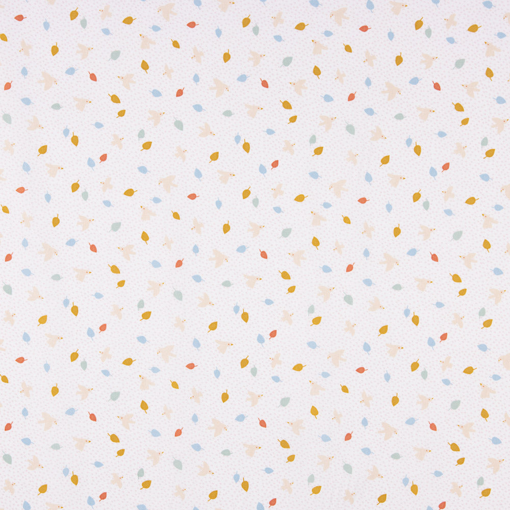 Popeline de Coton Hirondelles Camel - Ribes y Casals