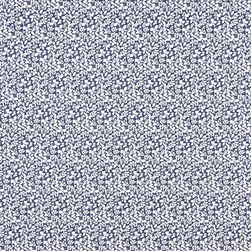 Popeline de Coton Feuilles Marine - Ribes y Casals