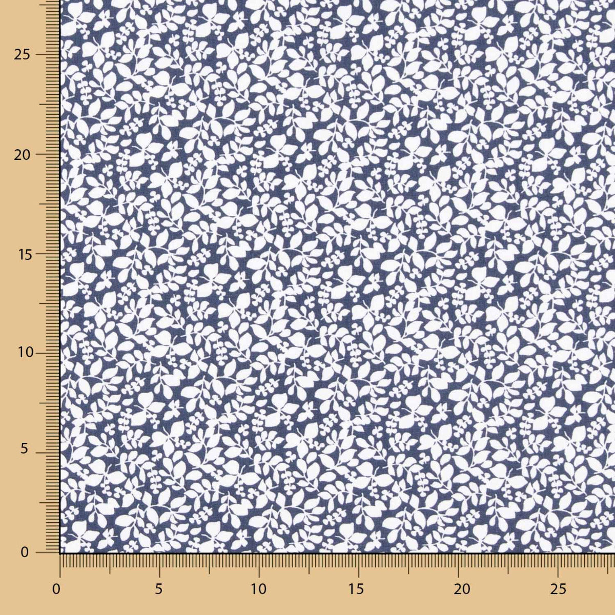 Popeline de Coton Feuilles Marine - Ribes y Casals