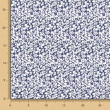 Popeline de Coton Feuilles Marine - Ribes y Casals