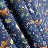 Popeline Coton Singes Bleu Marine - Ribes y Casals