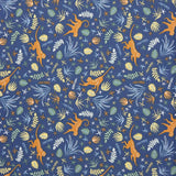 Popeline Coton Singes Bleu Marine - Ribes y Casals