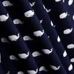 Popeline de Coton Baleine Marine - Ribes y Casals