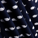 Popeline de Coton Baleine Marine - Ribes y Casals
