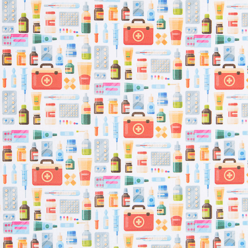 Popeline Coton Médicaments - Ribes y Casals