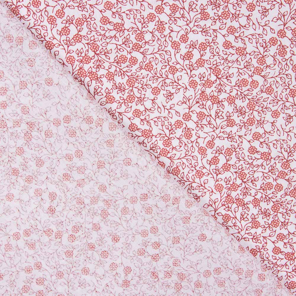 Popeline Coton Minimals Blanc-Rose - Ribes y Casals