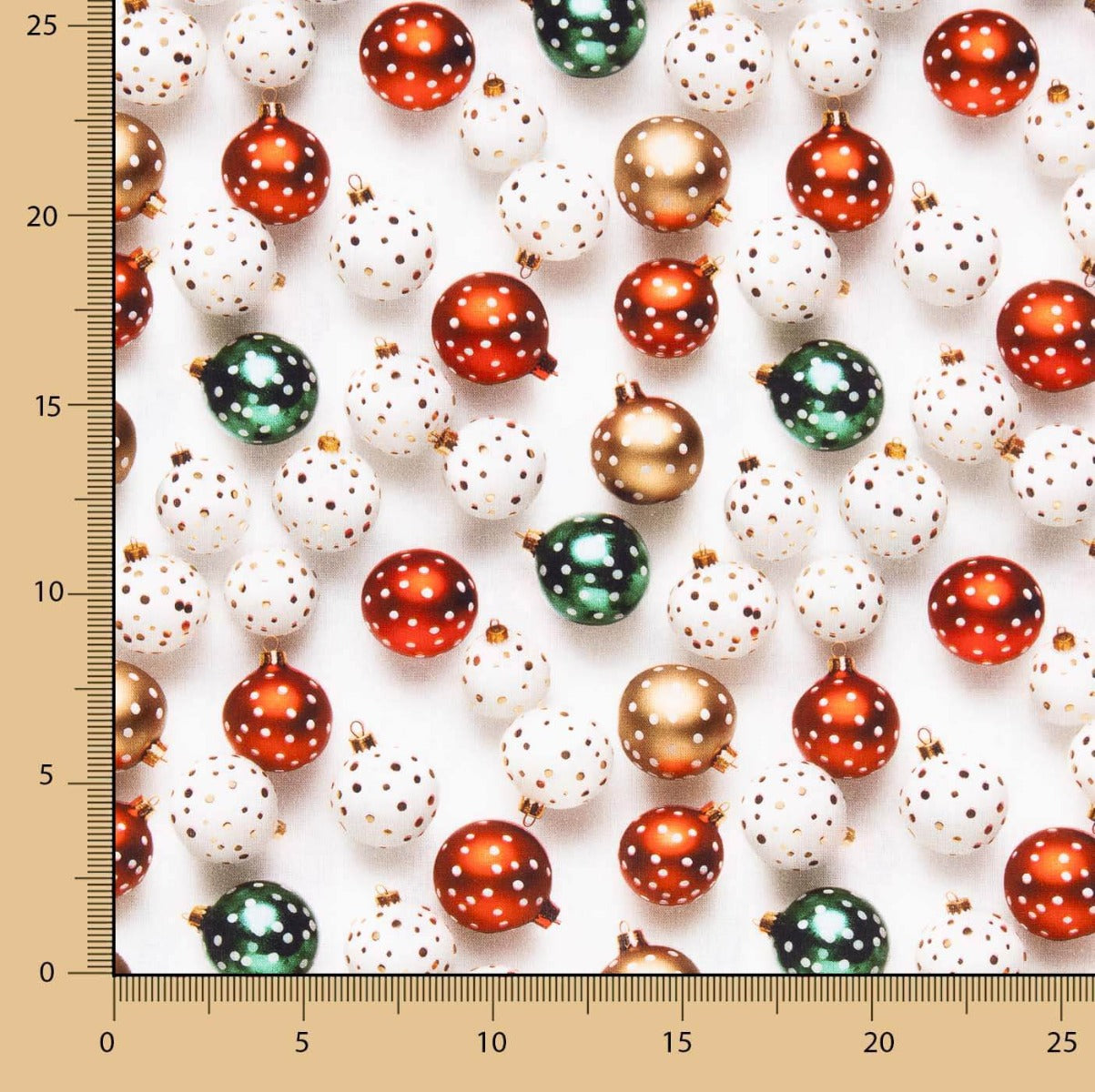 Tissu Popeline de Coton Noël Boules - Ribes y Casals