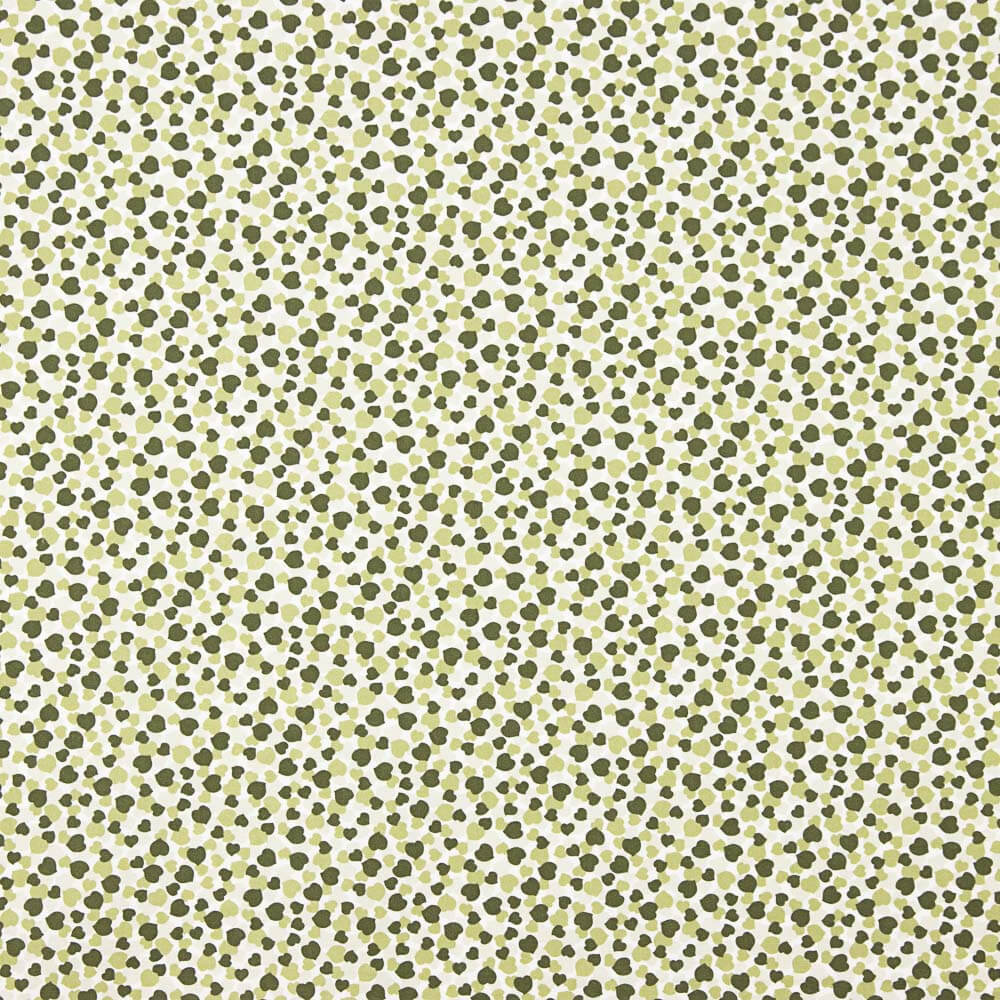 Popeline Coton BIO Coeurs Vert - Ribes y Casals