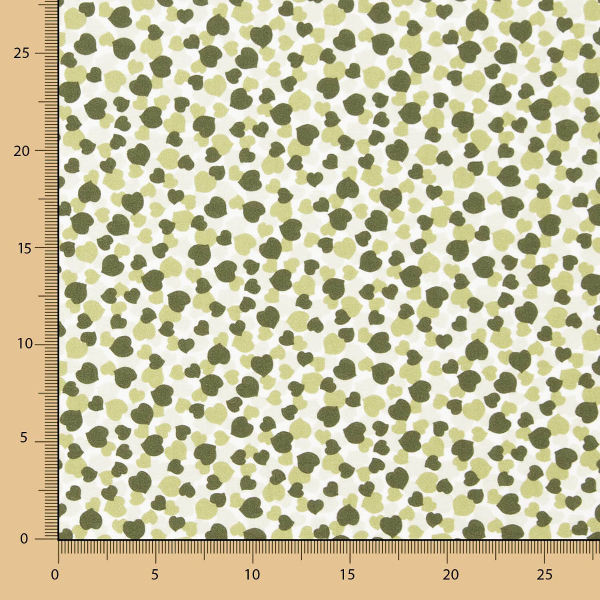 Popeline Coton BIO Coeurs Vert - Ribes y Casals