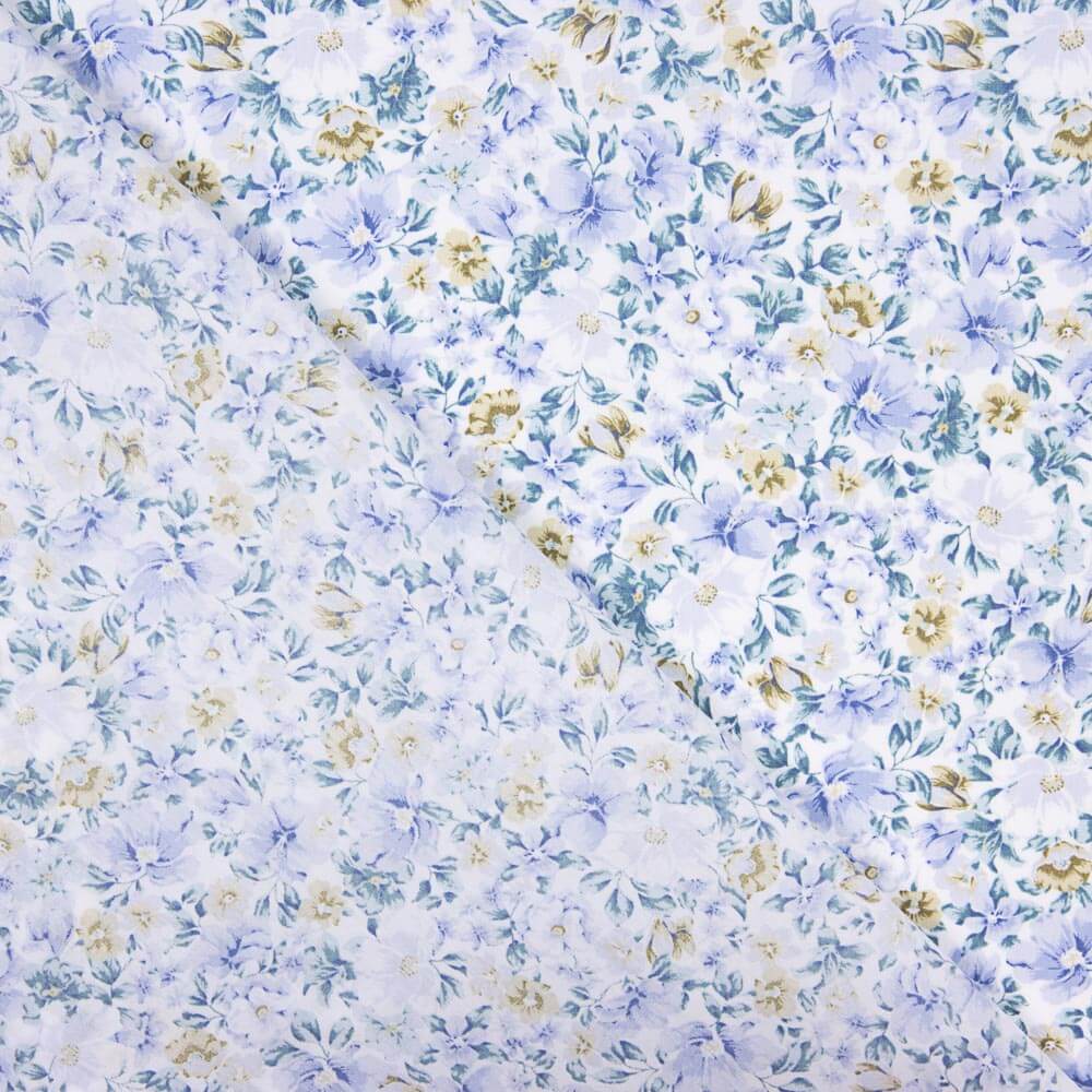 Popelín Algodón Orgánico Flores Goran Lila - Ribes y Casals