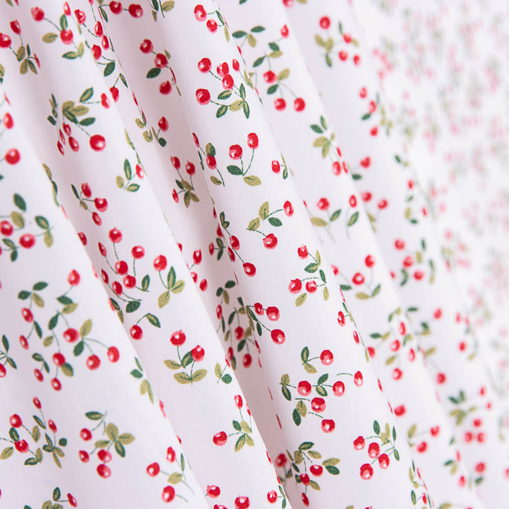 Popeline Coton BIO Enfant Cerises Mini - Ribes y Casals