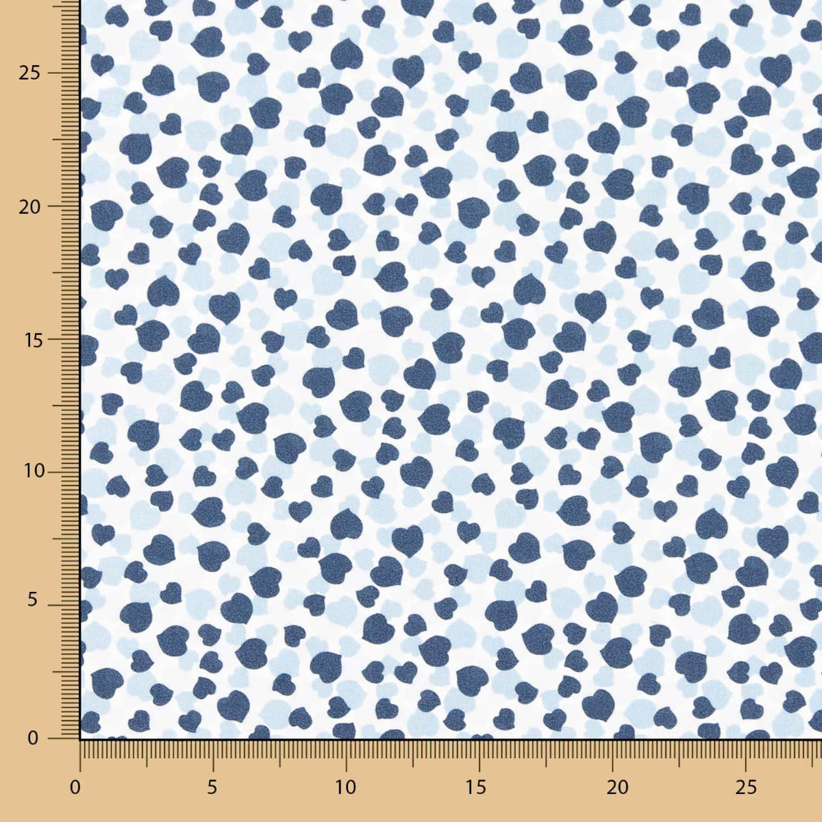 Popeline  Coton BIO Cœurs Bleus - Ribes y Casals