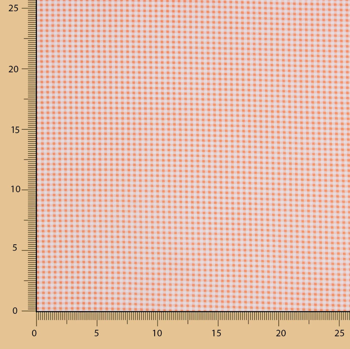Popeline Enfant Coton Bio Petit Carré Orange - Ribes y Casals