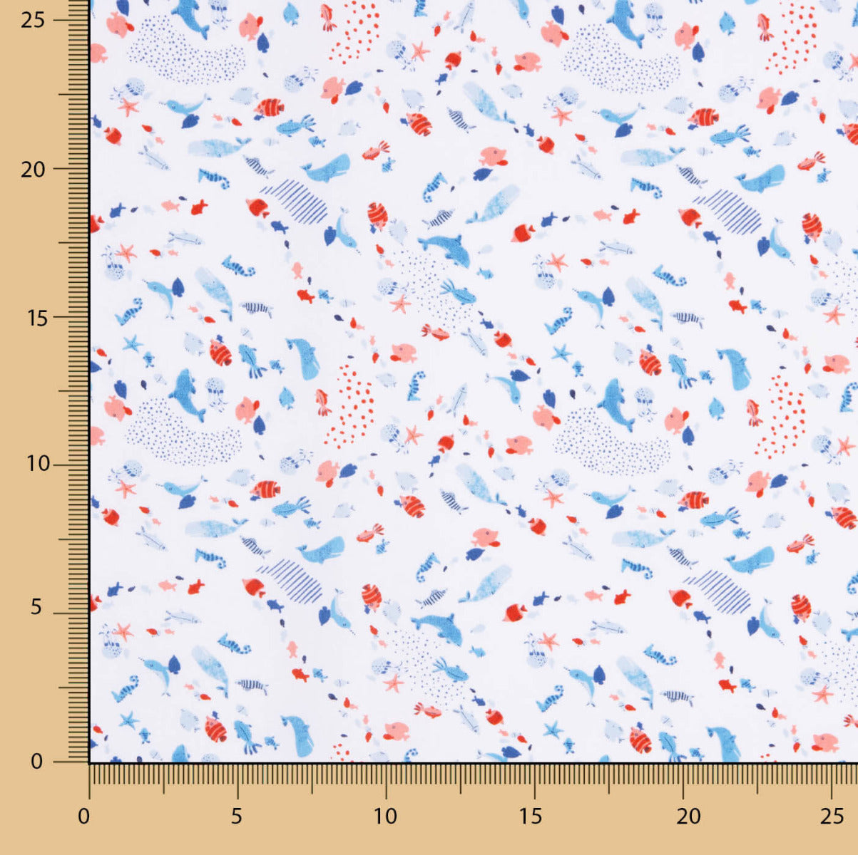 Popeline Enfant Coton Bio Dauphins - Ribes y Casals
