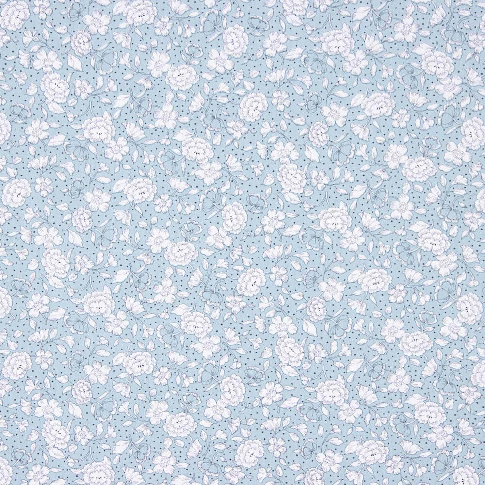 Popeline Coton BIO Pois Bleus Enfant - Ribes y Casals