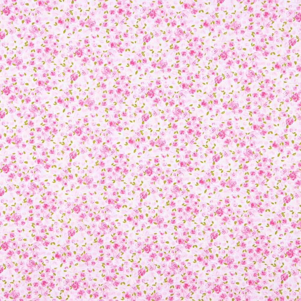 Popeline Coton Bio Enfant Jardin Roses - Ribes y Casals