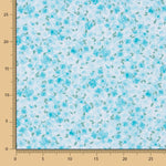 Popeline En Coton Bio Roses Jardin Bleu - Ribes y Casals