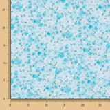 Popeline En Coton Bio Roses Jardin Bleu - Ribes y Casals