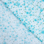 Popeline En Coton Bio Roses Jardin Bleu - Ribes y Casals