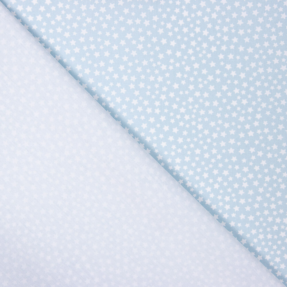 Popeline Coton BIO Enfant Mini Étoile Bleu - Ribes y Casals