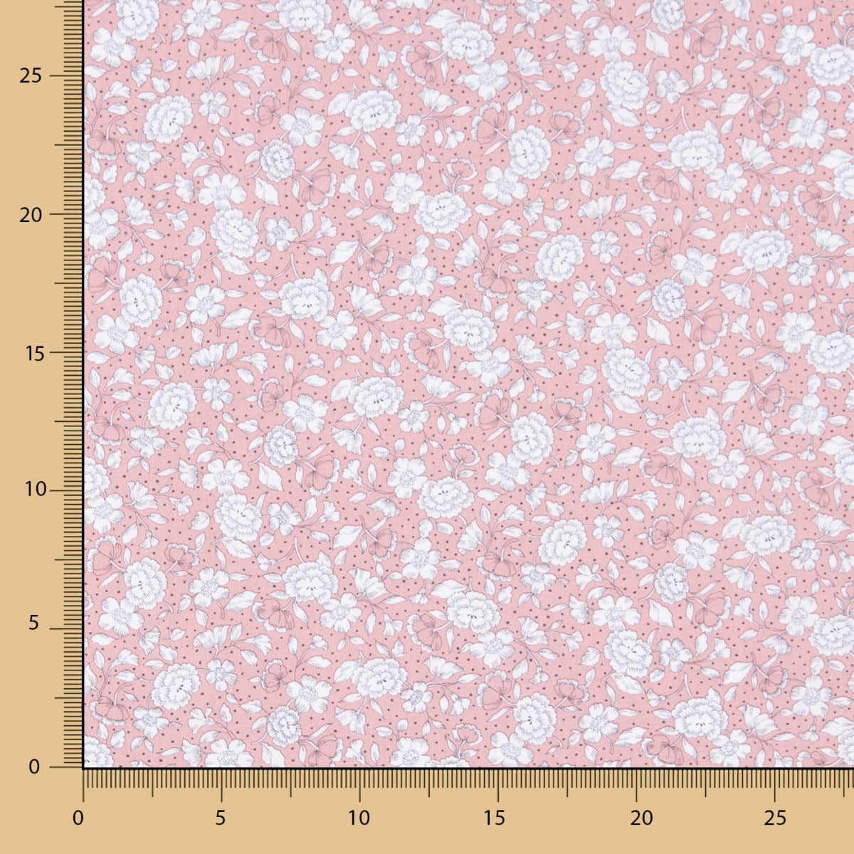 Popeline Coton BIO Enfant Mini Pois Fleur Rose - Ribes y Casals