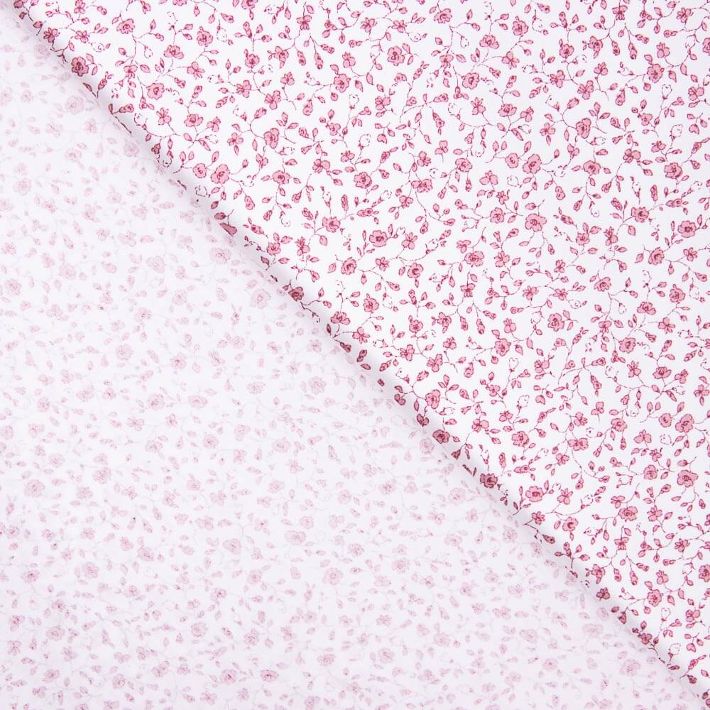 Popeline Coton BIO Enfant Mini Fleur Rose - Ribes y Casals