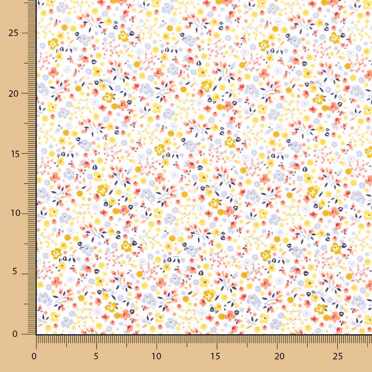 Popeline Coton BIO Enfant Mini Jardin Jaune - Ribes y Casals