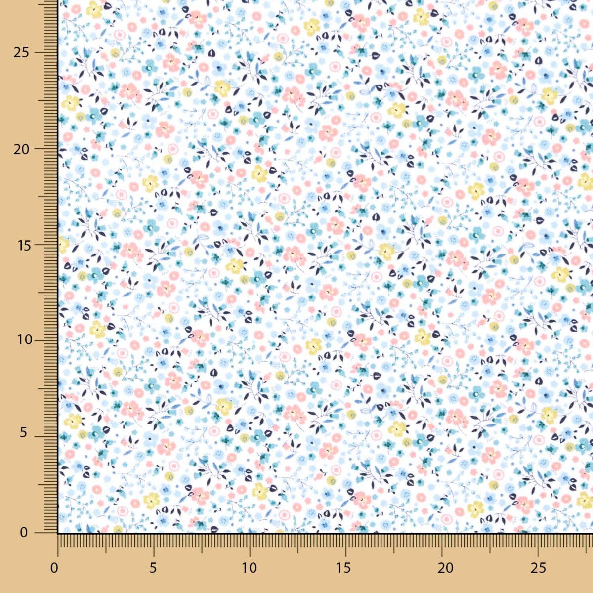 Popeline Coton BIO Enfant Mini Jardin Vert D&#39;eau - Ribes y Casals