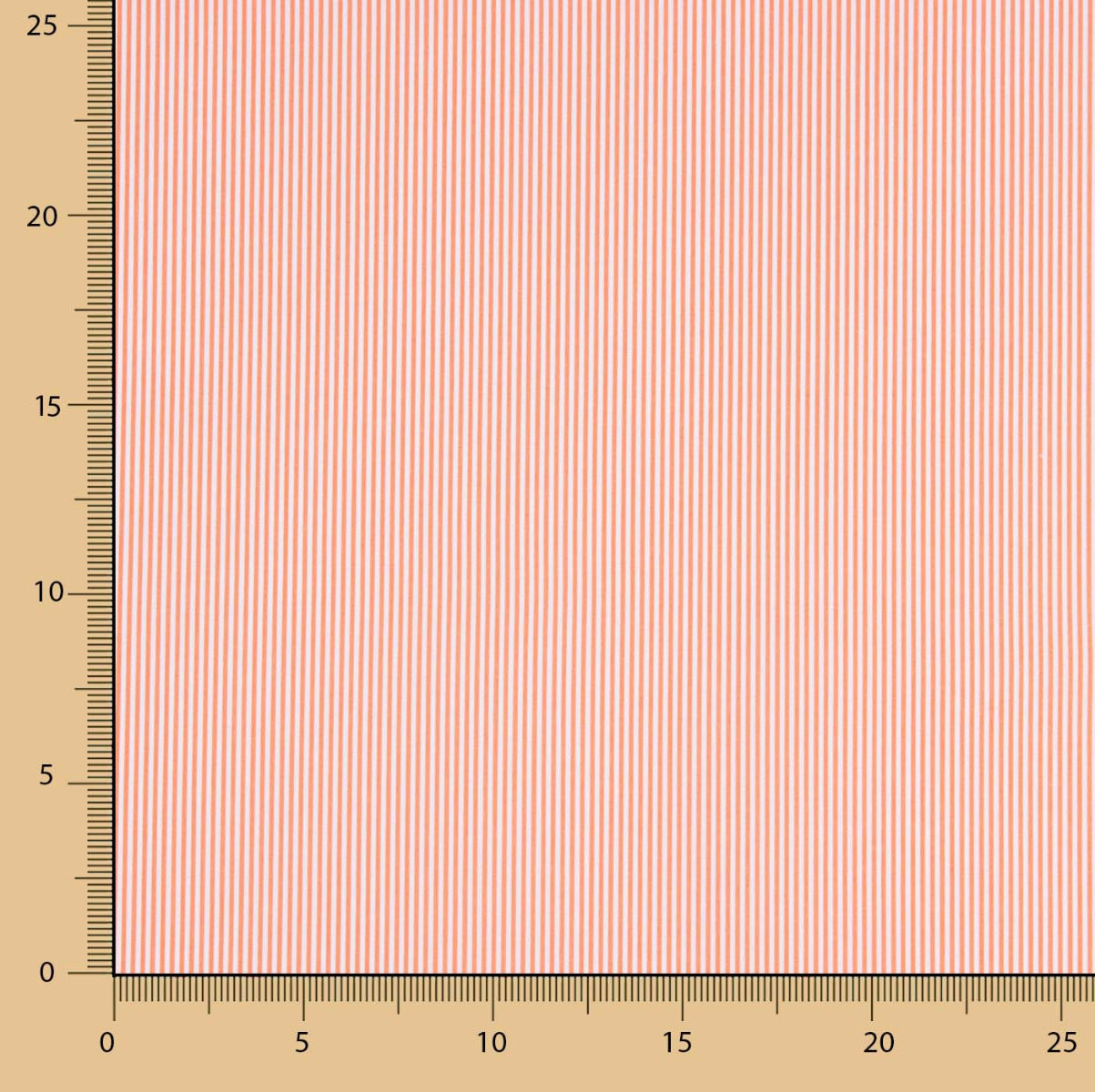 Popeline Enfant Coton Bio Mini Rayure Orange - Ribes y Casals