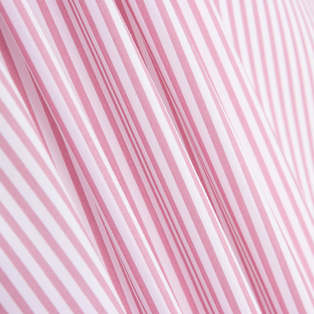 Popeline Coton BIO Enfant Mini Rayures Roses - Ribes y Casals