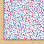 Popeline Coton BIO Enfant Poissons Bleu - Ribes y Casals