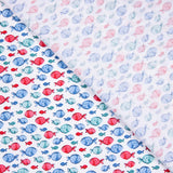 Popeline Coton BIO Enfant Poissons Bleu - Ribes y Casals