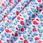 Popeline Coton BIO Enfant Poissons Bleu - Ribes y Casals