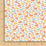 Popeline Coton BIO Enfant Poisson Corail - Ribes y Casals