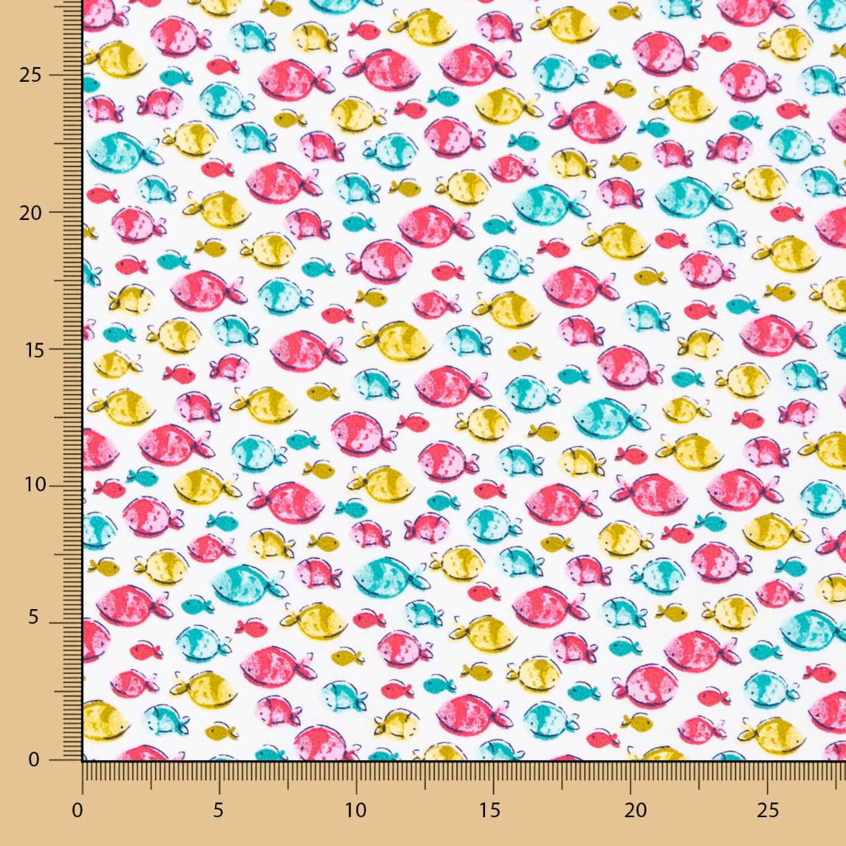 Popeline Coton BIO Enfant Poisson Rose - Ribes y Casals