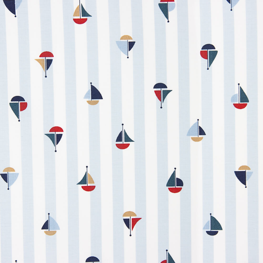 Popeline Coton BIO Vichy bateaux - Ribes y Casals