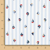 Popeline Coton BIO Vichy bateaux - Ribes y Casals